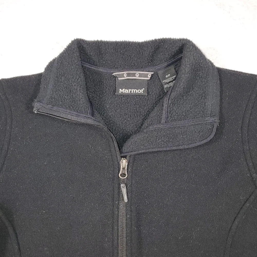 Marmot Black Full Zip Soft Warm Fleece Jacket Womens Size Small Outdoor Winter - Picture 3 of 8